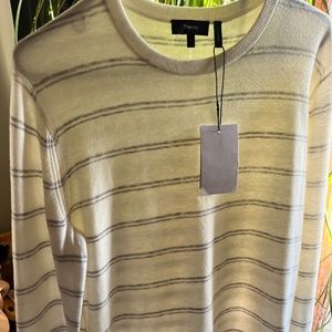Theory Ivory light grey sweater